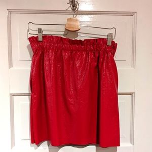 NWT Zara red pleather miniskirt with pockets size M